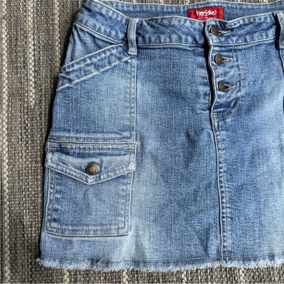 Mossimo Vintage Y2K Denim Jean Micro Mini Skirt Light Wash Festival Sz Womens 7 - Picture 4 of 7